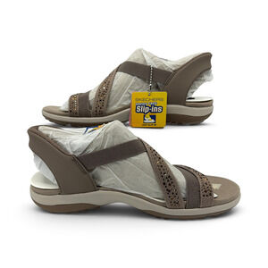 Skechers Hands Free Slip-ins Reggae Slim Summer Sparkle Sandals Women's 9 Mocha